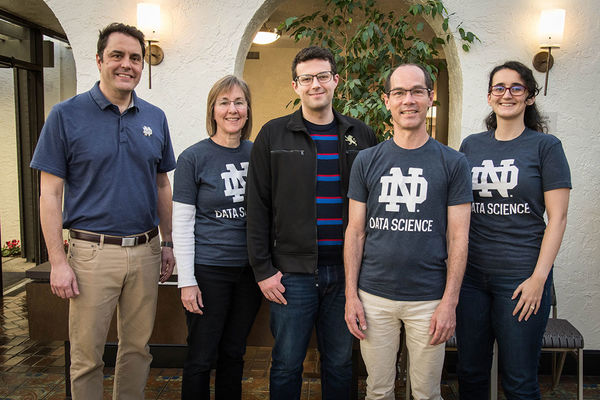 Group picture of five Data Science students at Immersion in Palo Alto, California.