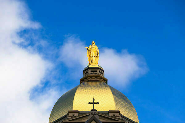 February 4, 2025; The Dome and cross with the letters N.D. in front of a blue sky. (Photo by Michael Caterina/University of Notre Dame)

Copyright University of Notre Dame