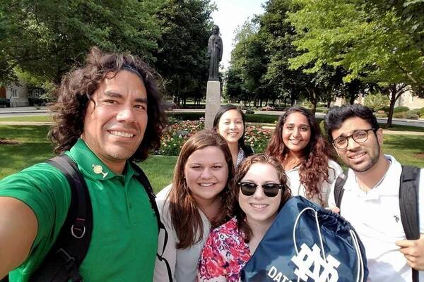Students in the Class of 2019 on campus during Immersion.